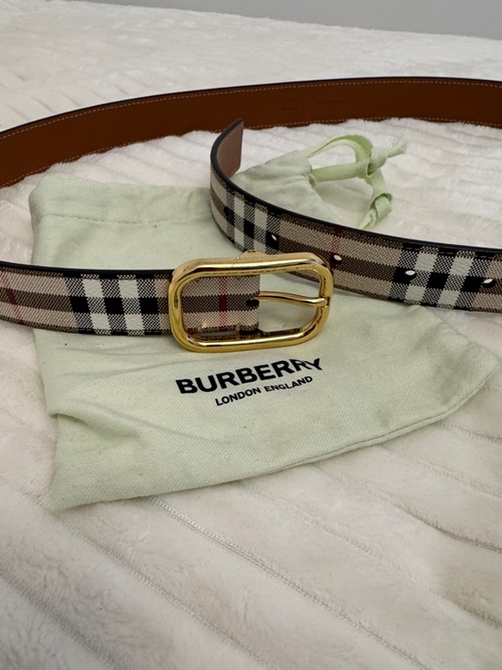 Burberry Accessories - Burberry Beige Black Nova Check Belt with Gold Buckle - BNWOT